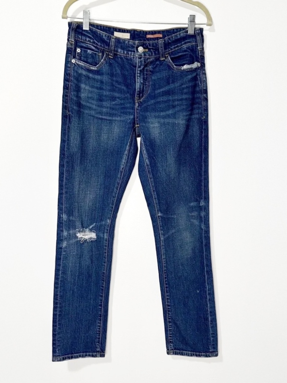 Pilcro Anthropologie Relaxed Straight Jeans 26 Distressed 32" Inseam
